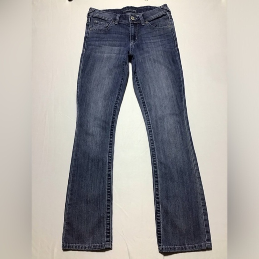 Maurices Dark Blue Mid Rise Boot Cut Jeans